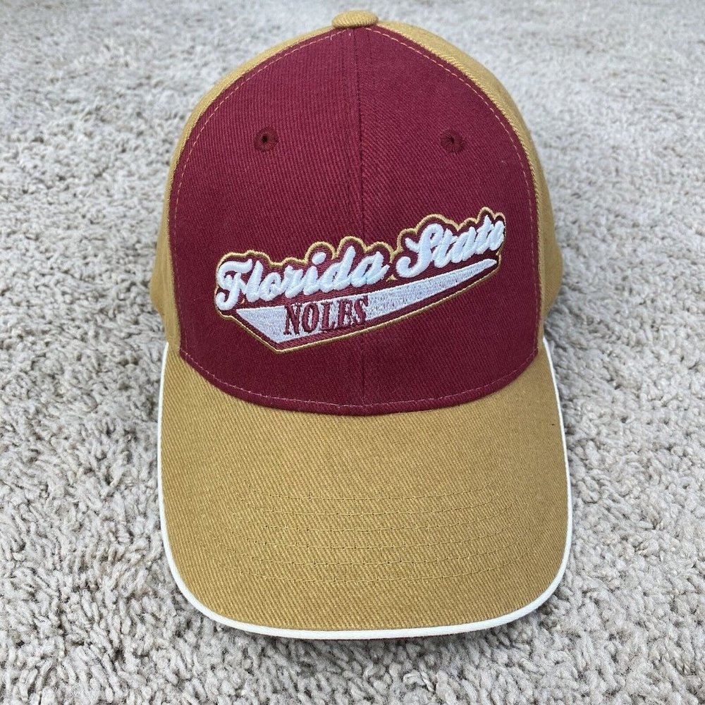 Florida State Noles FSU Hat NCAA Strapback Gold/Garnet Front Panel Baseball Cap